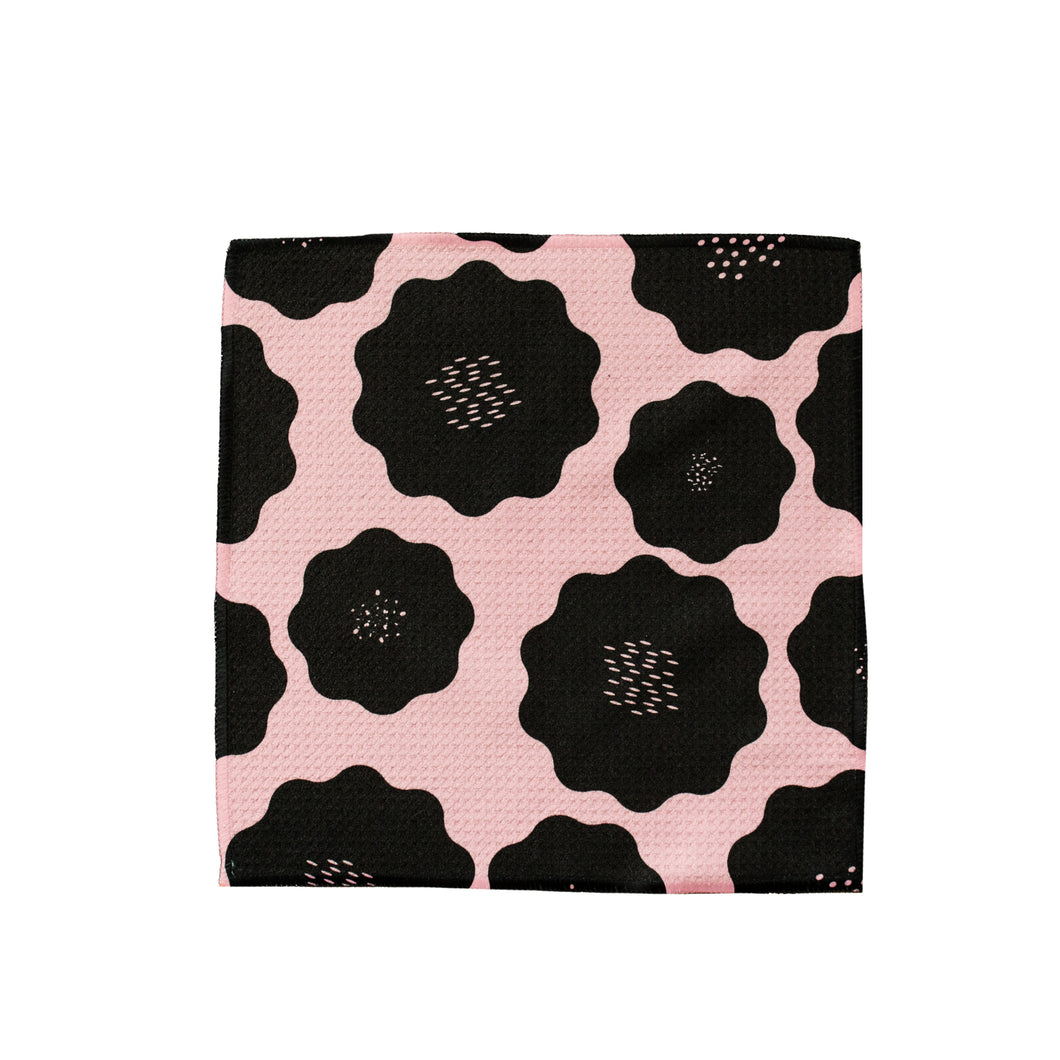 Pink & Black Floral Washcloth