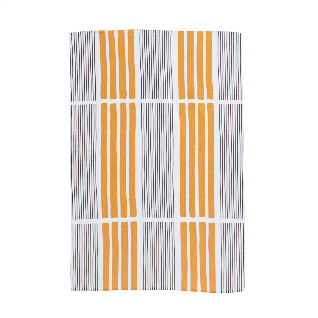 Orange and Black Stripes Hand Towel